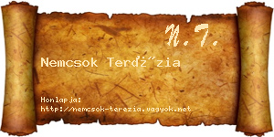 Nemcsok Terézia névjegykártya